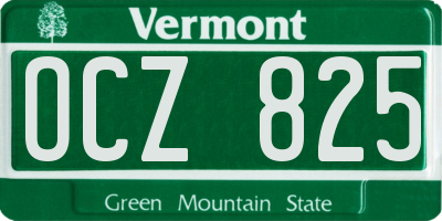 VT license plate OCZ825