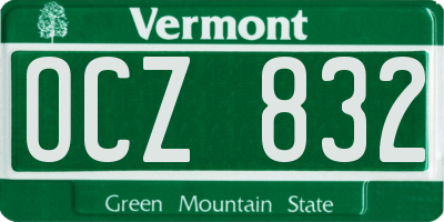 VT license plate OCZ832
