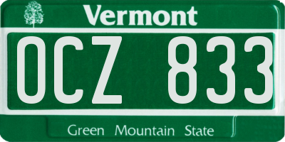 VT license plate OCZ833