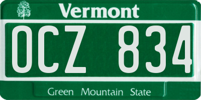 VT license plate OCZ834