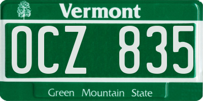 VT license plate OCZ835