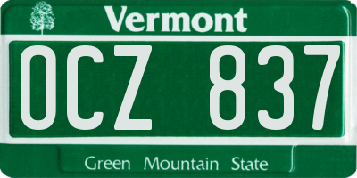 VT license plate OCZ837