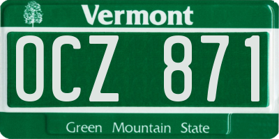 VT license plate OCZ871