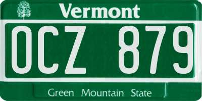 VT license plate OCZ879