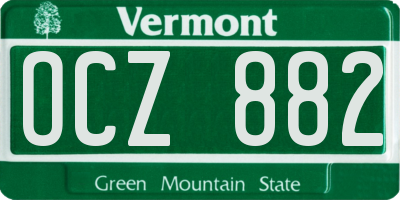 VT license plate OCZ882