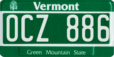 VT license plate OCZ886