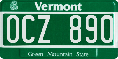 VT license plate OCZ890