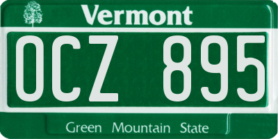 VT license plate OCZ895