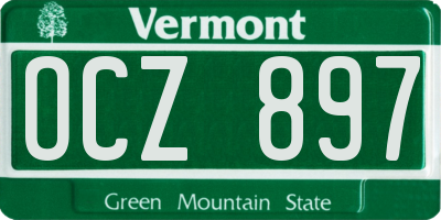 VT license plate OCZ897