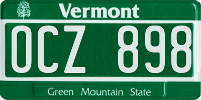 VT license plate OCZ898