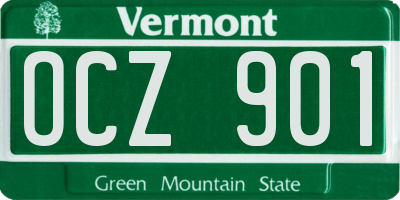 VT license plate OCZ901
