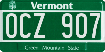 VT license plate OCZ907