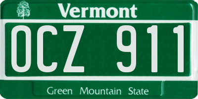 VT license plate OCZ911