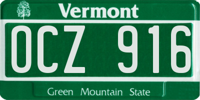 VT license plate OCZ916
