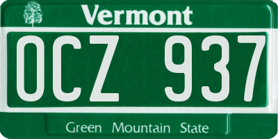 VT license plate OCZ937