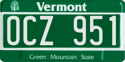 VT license plate OCZ951