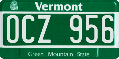 VT license plate OCZ956
