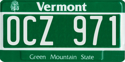 VT license plate OCZ971