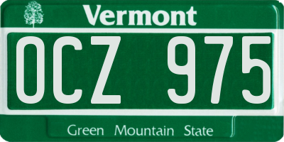 VT license plate OCZ975