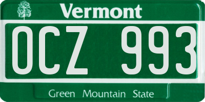 VT license plate OCZ993