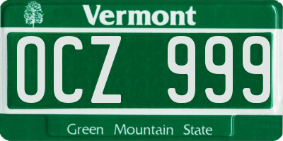 VT license plate OCZ999