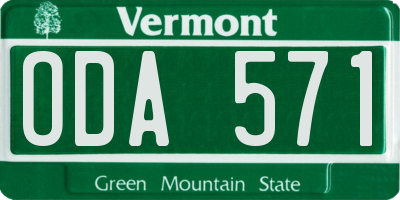 VT license plate ODA571