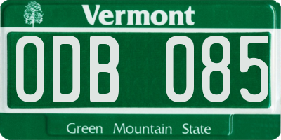 VT license plate ODB085