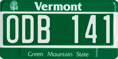 VT license plate ODB141