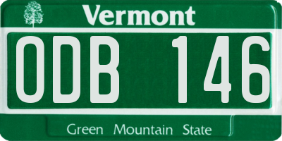 VT license plate ODB146