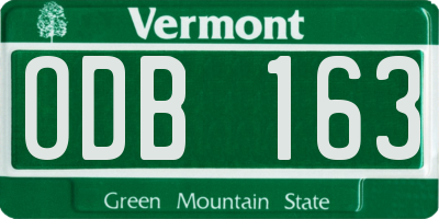 VT license plate ODB163