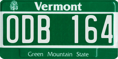 VT license plate ODB164
