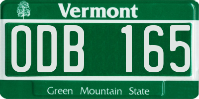 VT license plate ODB165