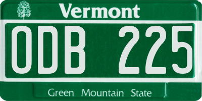 VT license plate ODB225