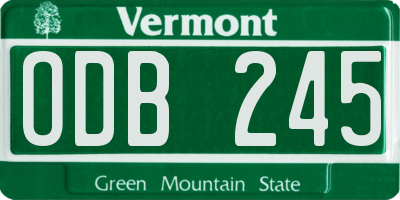 VT license plate ODB245