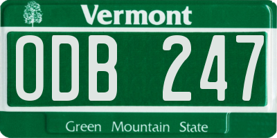 VT license plate ODB247