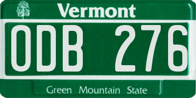 VT license plate ODB276