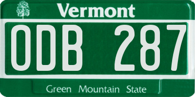 VT license plate ODB287