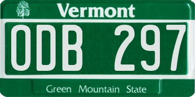 VT license plate ODB297