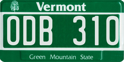 VT license plate ODB310