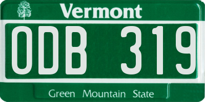 VT license plate ODB319