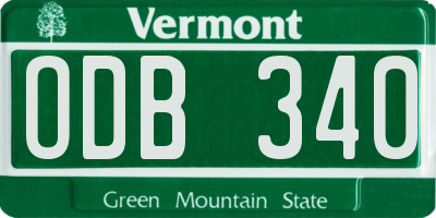 VT license plate ODB340