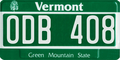 VT license plate ODB408