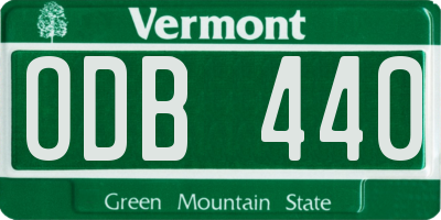 VT license plate ODB440