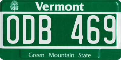 VT license plate ODB469