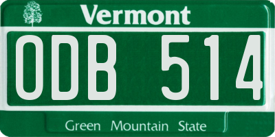 VT license plate ODB514