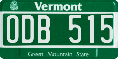 VT license plate ODB515