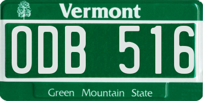 VT license plate ODB516