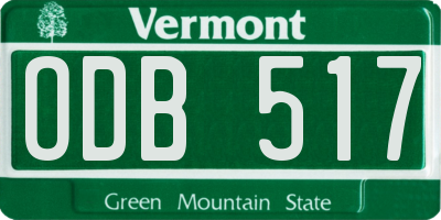 VT license plate ODB517