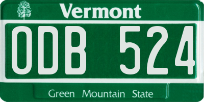 VT license plate ODB524
