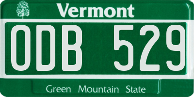 VT license plate ODB529